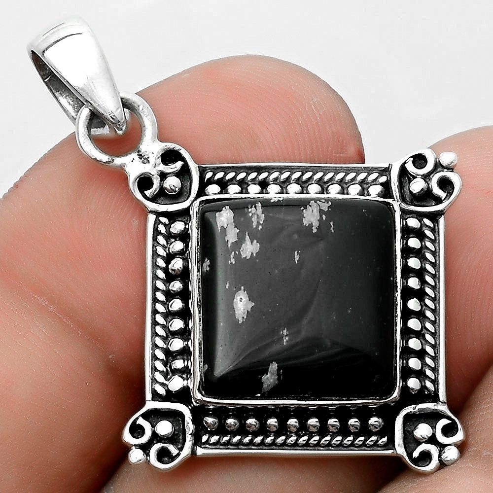 Natural Snow Flake Obsidian Pendant P-1040 SDP121060