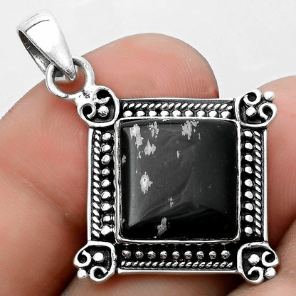 Natural Snow Flake Obsidian Pendant P-1040 SDP121060
