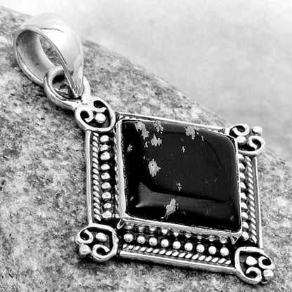 Natural Snow Flake Obsidian Pendant P-1040 SDP121060