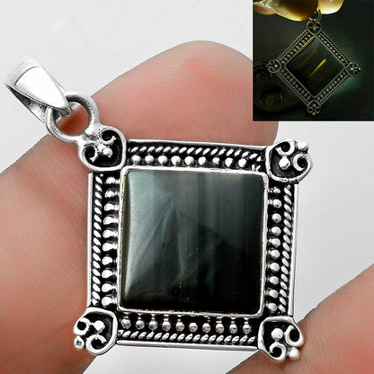 Natural Black Lace Obsidian Pendant P-1040 SDP121068