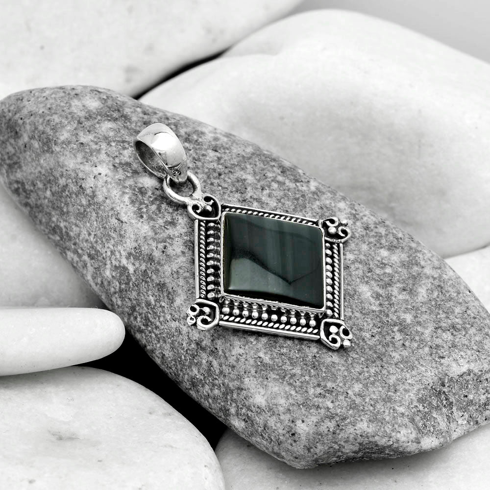 Natural Black Lace Obsidian Pendant P-1040 SDP121068