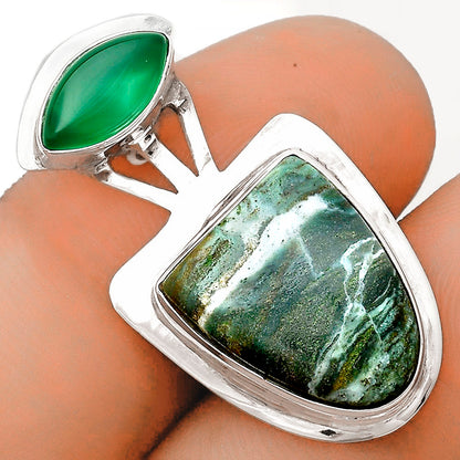 Natural Larsonite Jasper & Green Onyx Pendant P-1662 SDP121083