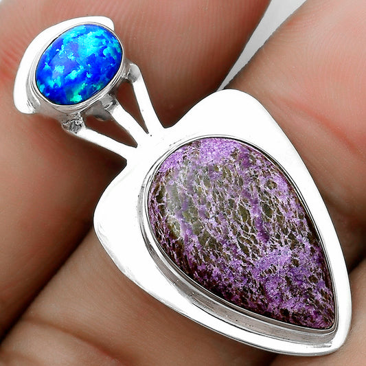Purpurite - South Africa & Fire Opal Pendant P-1662 SDP121084