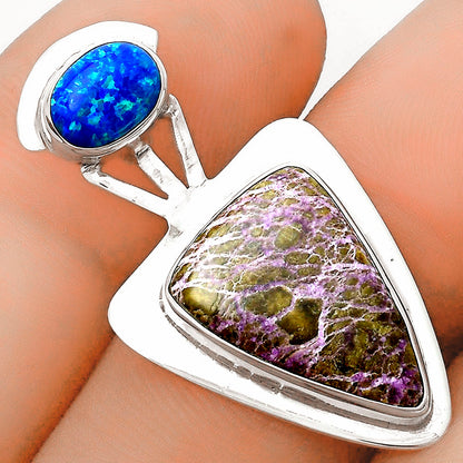 Purpurite - South Africa & Fire Opal Pendant P-1662 SDP121085
