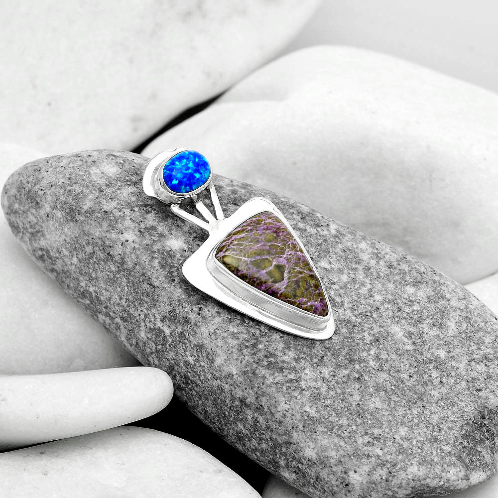 Purpurite - South Africa & Fire Opal Pendant P-1662 SDP121085