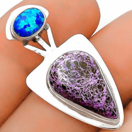Purpurite - South Africa & Fire Opal Pendant P-1662 SDP121098