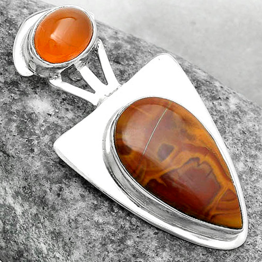 Natural Noreena Jasper & Carnelian Pendant P-1662 SDP121113