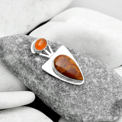 Natural Noreena Jasper & Carnelian Pendant P-1662 SDP121113