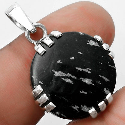 Natural Snow Flake Obsidian Pendant P-1564 SDP121127
