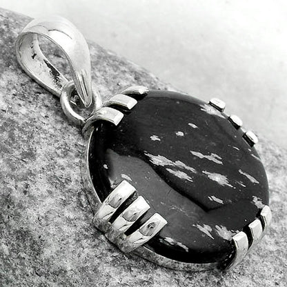 Natural Snow Flake Obsidian Pendant P-1564 SDP121127