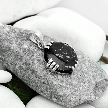 Natural Snow Flake Obsidian Pendant P-1564 SDP121127