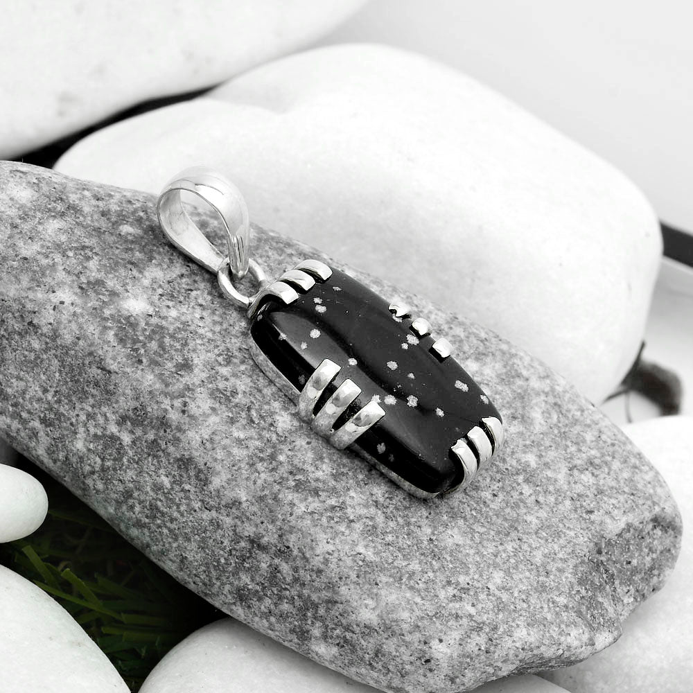 Natural Snow Flake Obsidian Pendant P-1564 SDP121131