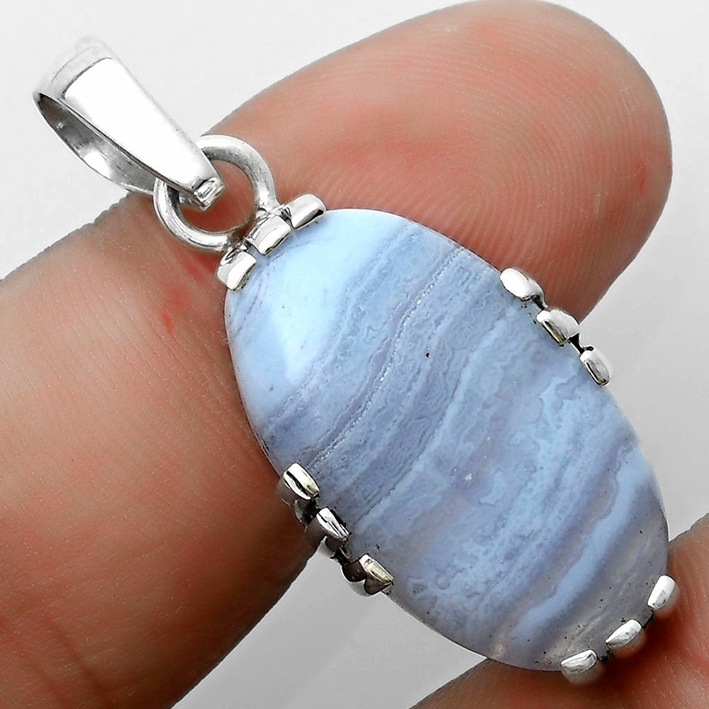 Natural Blue Lace Agate South Africa Pendant P-1564 SDP121137