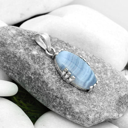 Natural Blue Lace Agate South Africa Pendant P-1564 SDP121137