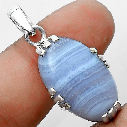 Natural Blue Lace Agate South Africa Pendant P-1564 SDP121138