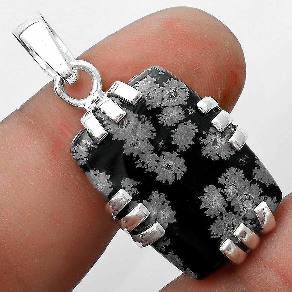 Natural Snow Flake Obsidian Pendant P-1564 SDP121140