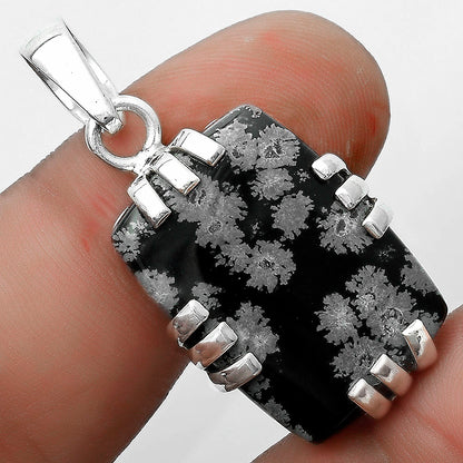 Natural Snow Flake Obsidian Pendant P-1564 SDP121140
