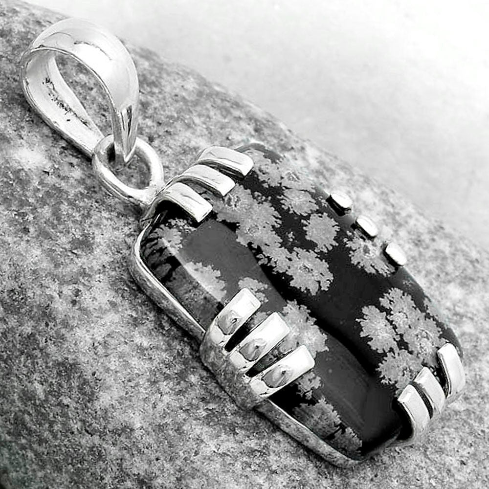 Natural Snow Flake Obsidian Pendant P-1564 SDP121140
