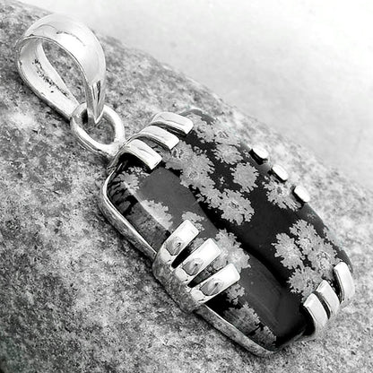 Natural Snow Flake Obsidian Pendant P-1564 SDP121140