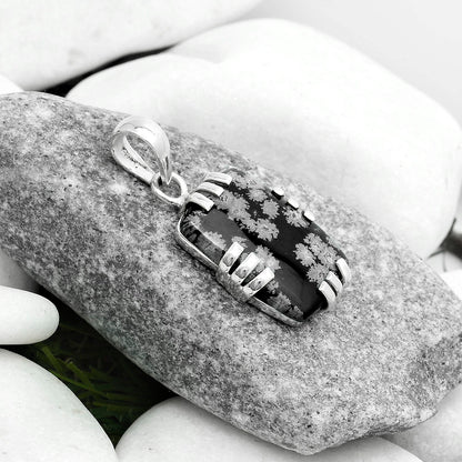 Natural Snow Flake Obsidian Pendant P-1564 SDP121140