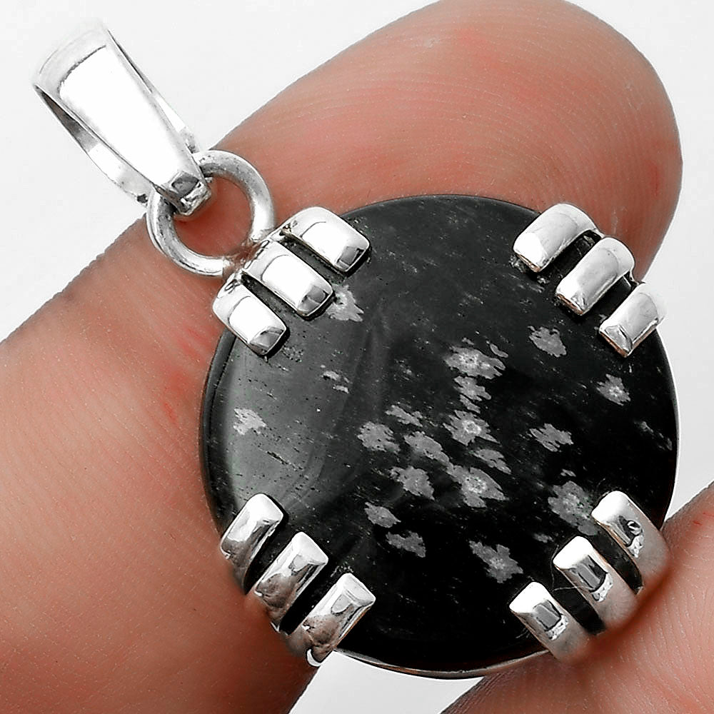 Natural Snow Flake Obsidian Pendant P-1564 SDP121149