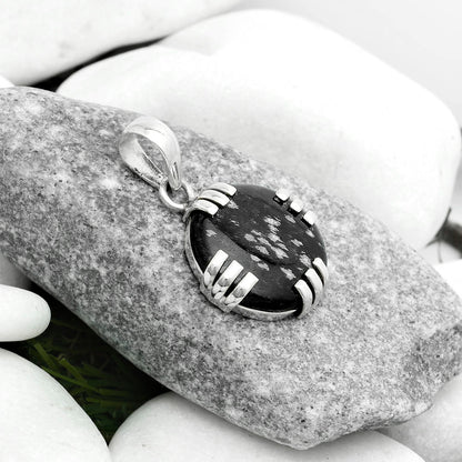 Natural Snow Flake Obsidian Pendant P-1564 SDP121149