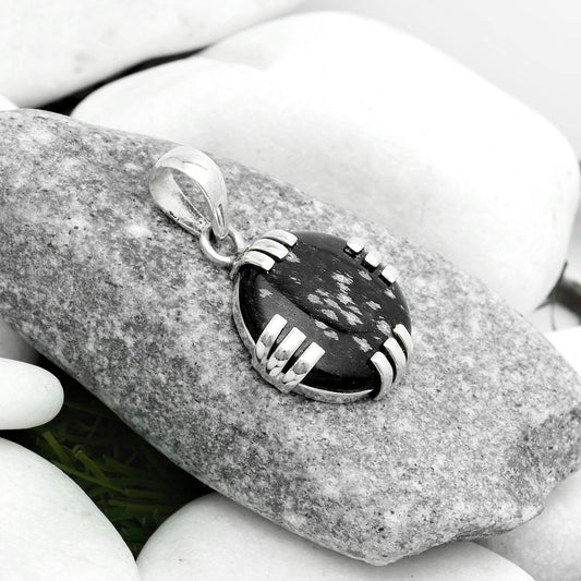 Natural Snow Flake Obsidian Pendant P-1564 SDP121149