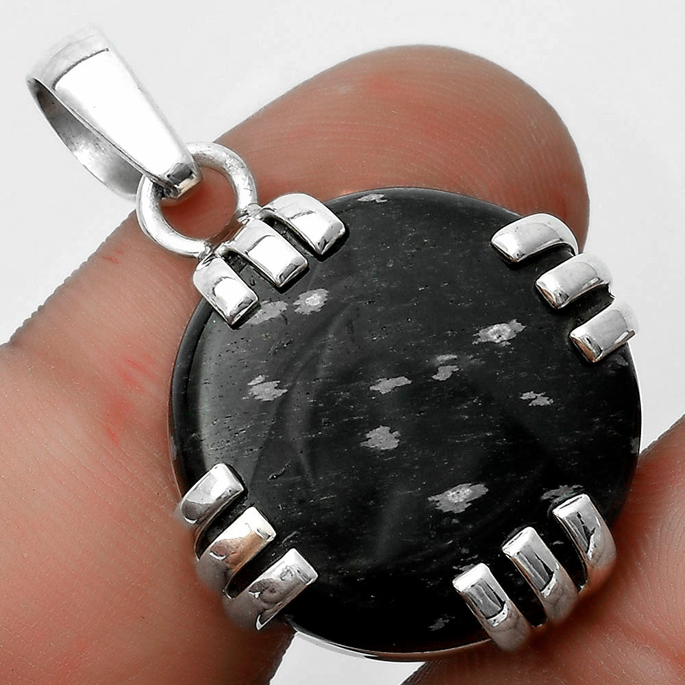 Natural Snow Flake Obsidian Pendant P-1564 SDP121150