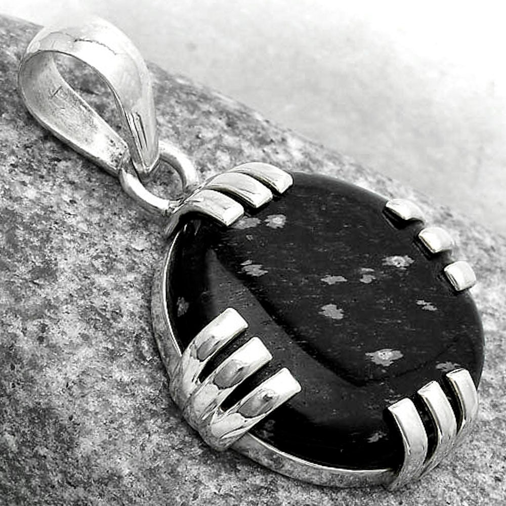 Natural Snow Flake Obsidian Pendant P-1564 SDP121150