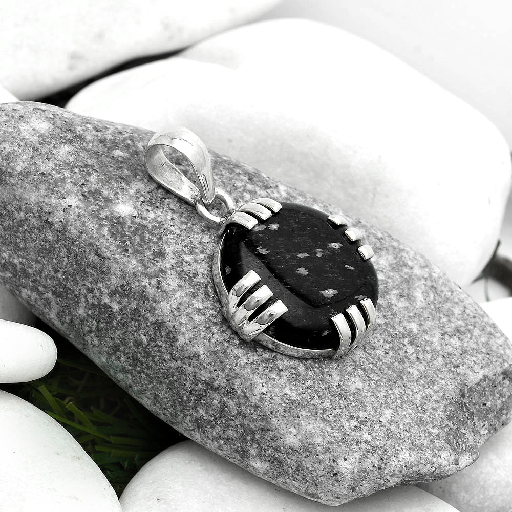 Natural Snow Flake Obsidian Pendant P-1564 SDP121150