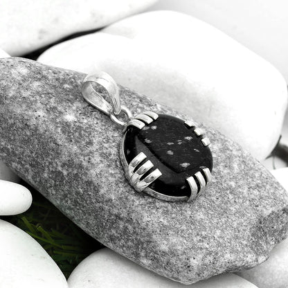 Natural Snow Flake Obsidian Pendant P-1564 SDP121150