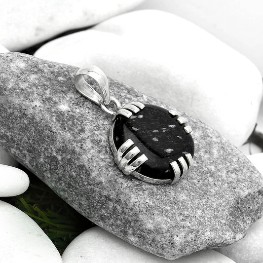Natural Snow Flake Obsidian Pendant P-1564 SDP121150