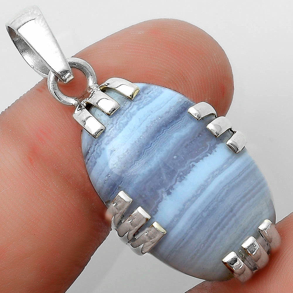 Natural Blue Lace Agate South Africa Pendant P-1564 SDP121153