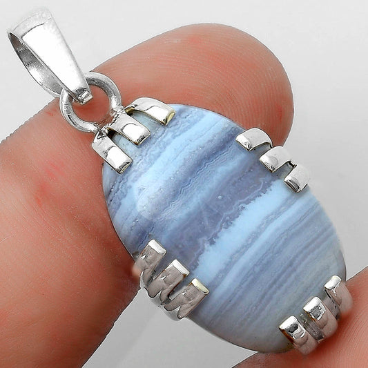 Natural Blue Lace Agate South Africa Pendant P-1564 SDP121153
