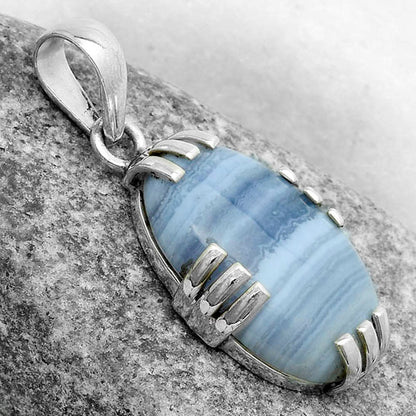 Natural Blue Lace Agate South Africa Pendant P-1564 SDP121153