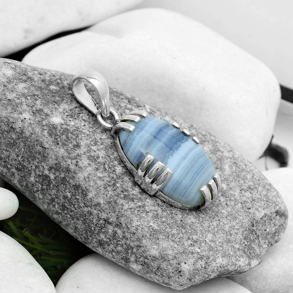 Natural Blue Lace Agate South Africa Pendant P-1564 SDP121153