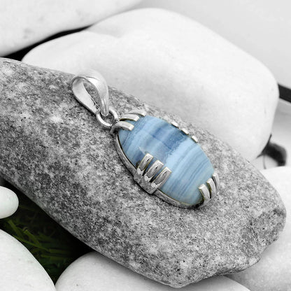Natural Blue Lace Agate South Africa Pendant P-1564 SDP121153