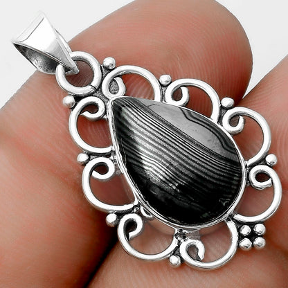 Crown Of Silver Psilomelane - Black Malachite Pendant P-1699 SDP121237