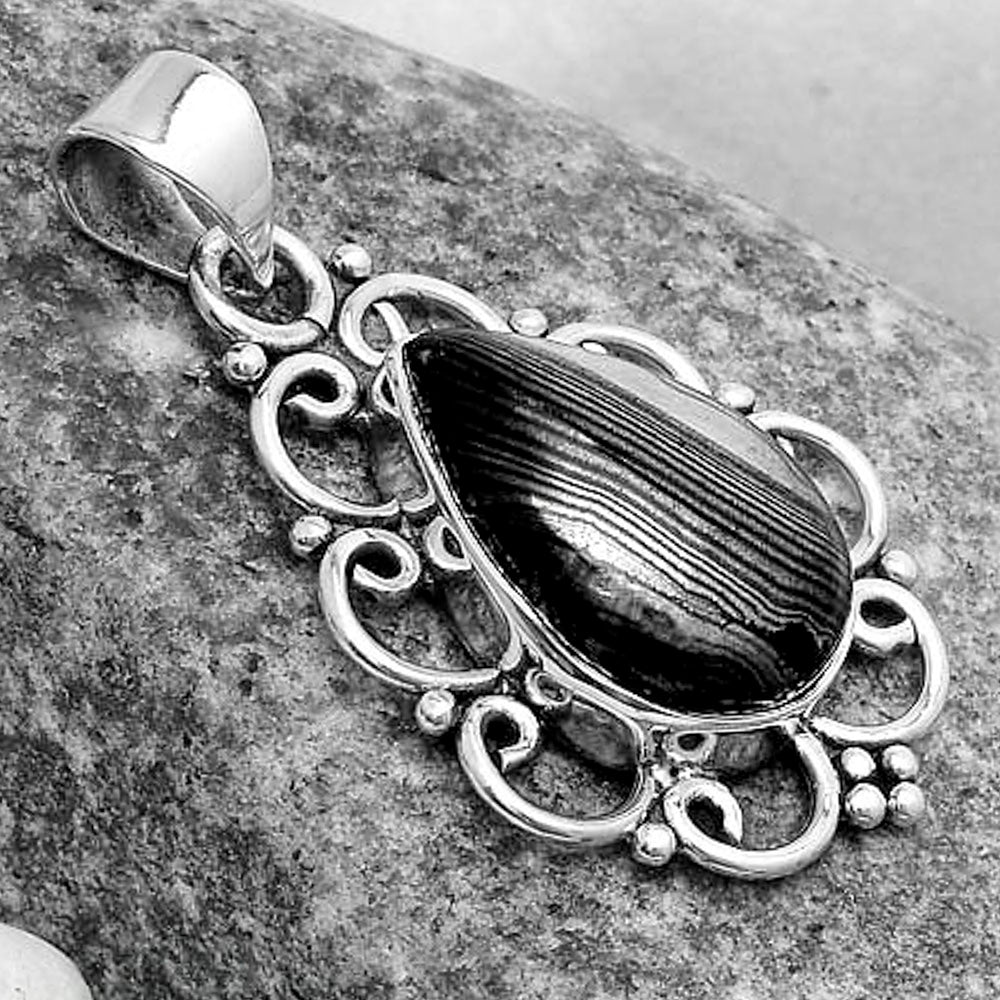 Crown Of Silver Psilomelane - Black Malachite Pendant P-1699 SDP121237