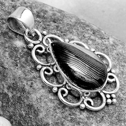 Crown Of Silver Psilomelane - Black Malachite Pendant P-1699 SDP121237