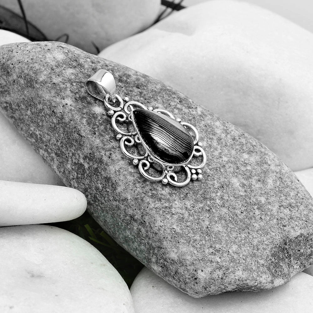 Crown Of Silver Psilomelane - Black Malachite Pendant P-1699 SDP121237