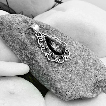 Crown Of Silver Psilomelane - Black Malachite Pendant P-1699 SDP121237