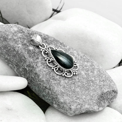 Crown Of Silver Psilomelane - Black Malachite Pendant P-1699 SDP121251