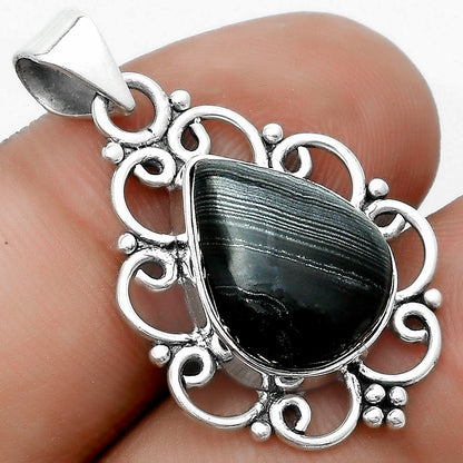 Crown Of Silver Psilomelane - Black Malachite Pendant P-1699 SDP121254