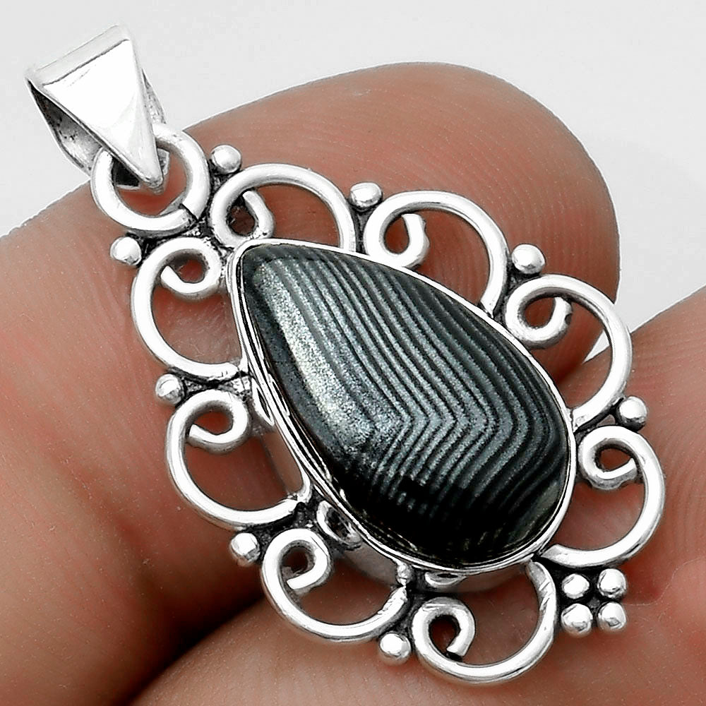 Crown Of Silver Psilomelane - Black Malachite Pendant P-1699 SDP121255