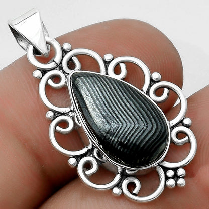 Crown Of Silver Psilomelane - Black Malachite Pendant P-1699 SDP121255