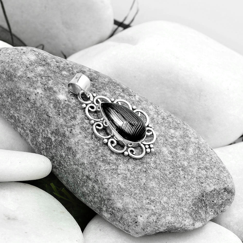 Crown Of Silver Psilomelane - Black Malachite Pendant P-1699 SDP121255