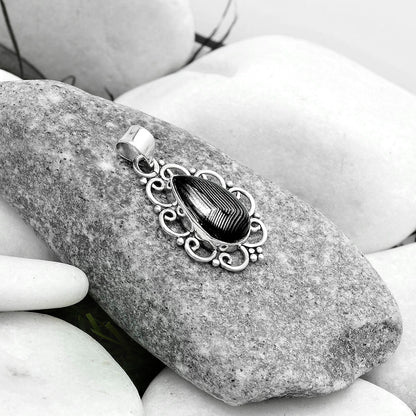 Crown Of Silver Psilomelane - Black Malachite Pendant P-1699 SDP121255