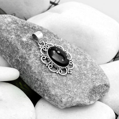 Natural Snow Flake Obsidian Pendant P-1699 SDP121259