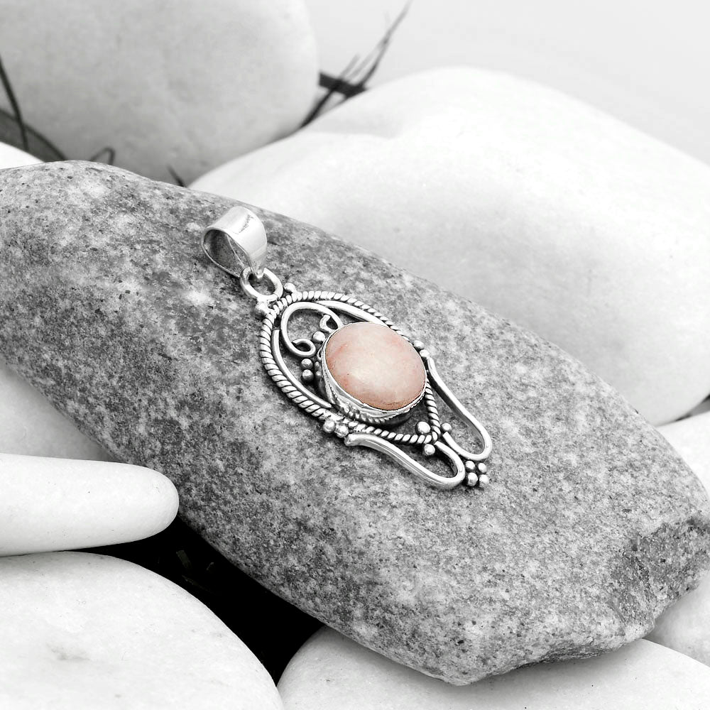 Natural Pink Scolecite Pendant P-1681 SDP121286